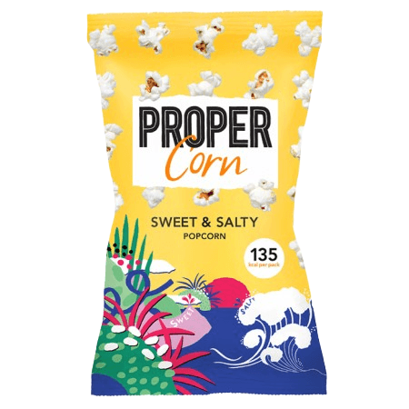 Proper corn sweet and salty popcorn bag
