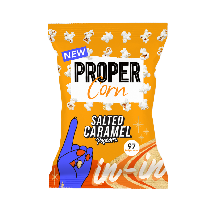 Proper corn salted caramel popcorn bag