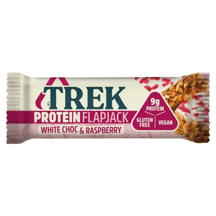 Trek white chocolate and raspberry protein bar