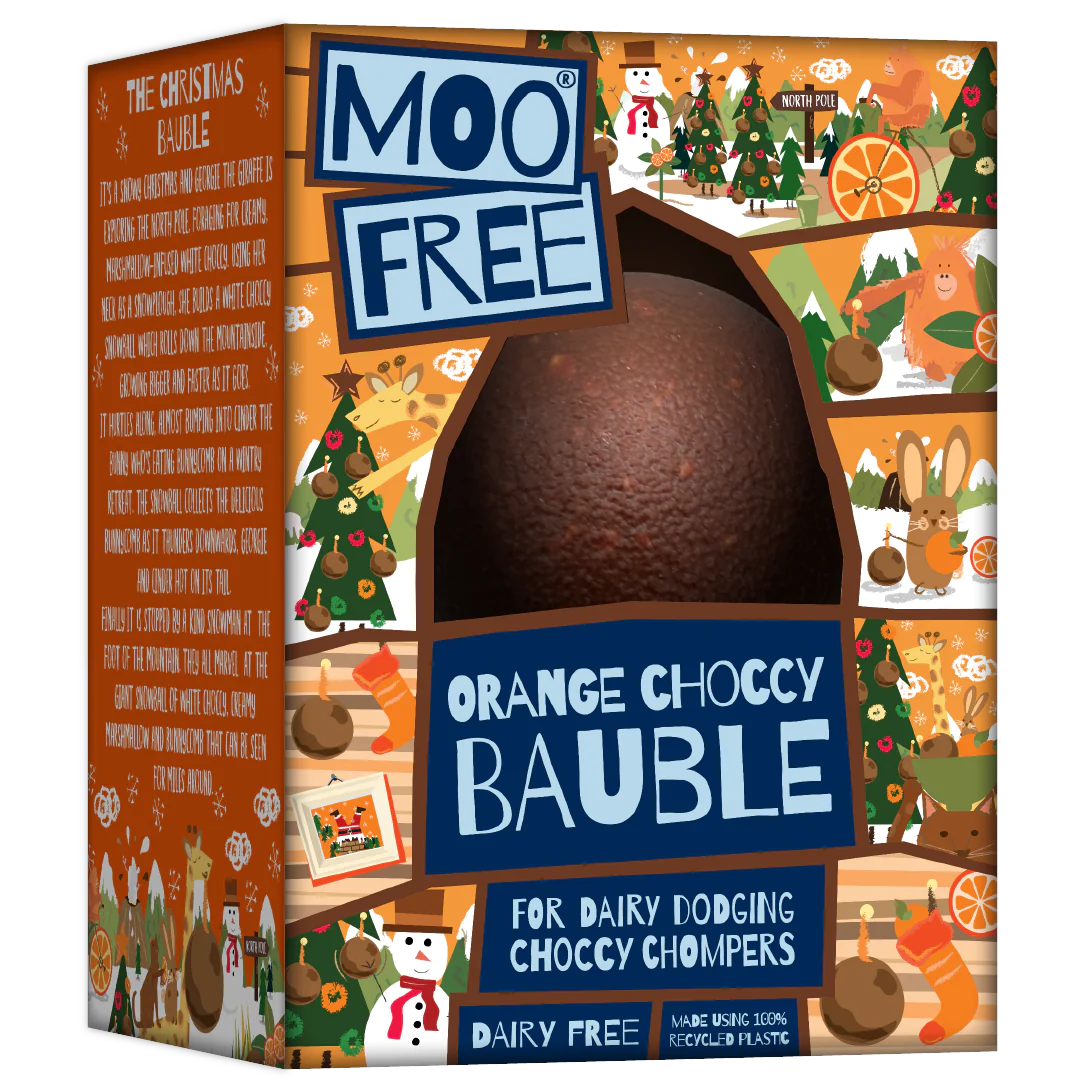 Moo free vegan milk chocolate orange bauble 
