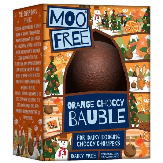 Moo free vegan milk chocolate orange bauble 
